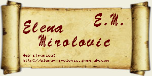 Elena Mirolović vizit kartica